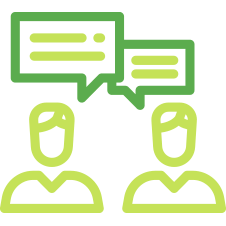 icono personaas hablando grande